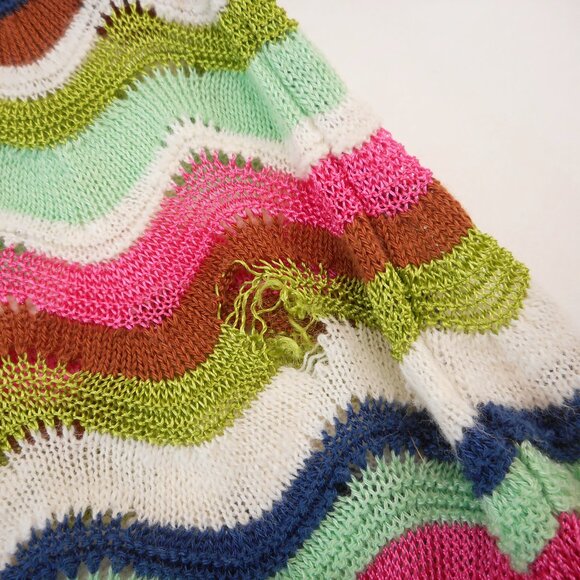 M Missoni Womens Colorful Zig Zag Pattern Long Sleeve Sweater sz 40 US S [HOLES] - Picture 8 of 14